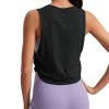 Pima Cotton Cropped Workout Tank Tops for Women - Sleeveless Sports Athletic Yoga Running Gym Crop Shirts