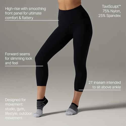 Tavi Women’s High Waisted Crop Tight | 21-Inch Inseam | Comfortable Leggings with Pockets | Workouts, Studio & Street