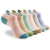 Womens Ankle Socks 6 Pairs Cushioned Running Athletic No Show Socks With Tab