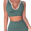 Work Out Sets Womens - Gym Two Piece Outfits Seamless Crop Tank High Waist Yoga Leggings