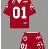 Women's 2 Piece Workout Set Number Letter Graphic Jersey Shirts with Track Shorts Tracksuits