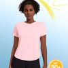 Workout Tops for Women UPF 50+ Yoga Shirts Short Sleeve Athletic Tops with Side Slits Running Gym Tee Top Loose Fit