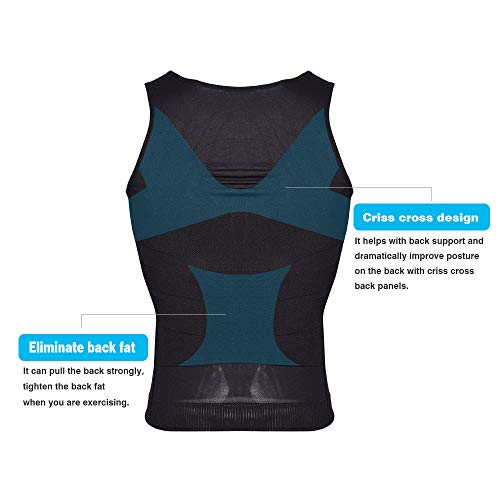 Mens Compression Tank Top Slimming Body Shaper Vest Shirts Abs Slim Gym