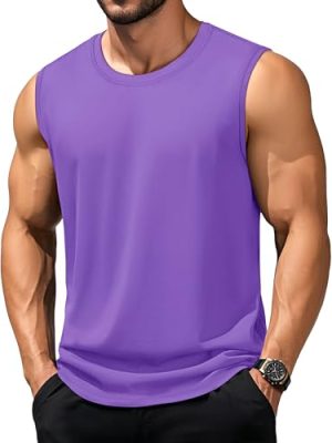 Tank Top for Men Moisture Wicking Cotton Sleeveless Shirts Muscle Gym Workout Causal Summer Tank Tops