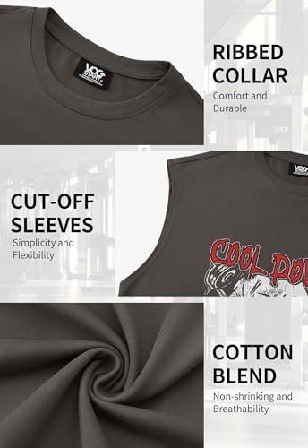 Men Graphic Muscle Tank Top Gym Workout Summer Casual Sleeveless Shirts (S-XXL)