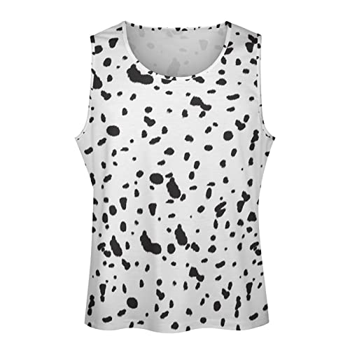 Dalmatian Skin Men's Tank Tops Print Sleeveless Shirts Workout Gym Muscle T Shirts Tee Tops