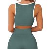 Work Out Sets Womens - Gym Two Piece Outfits Seamless Crop Tank High Waist Yoga Leggings