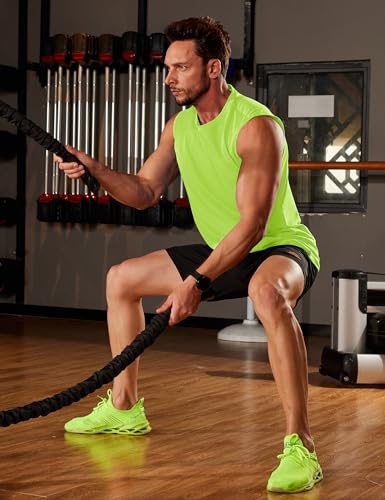 Men's Tank Top Cotton Muscle Workout Gym Shirts Moisture Wicking Lightweight Summer Casual Sleeveless Shirts