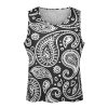 Black White Bandana Paisley Men's Muscle Shirts Sleeveless Tank Top Gym Workout Tee Bodybuilding