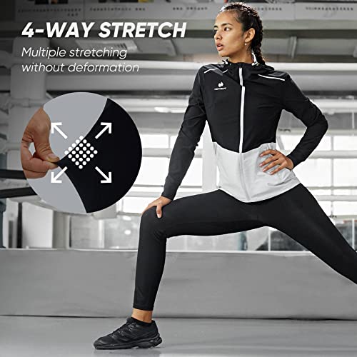 HOTSUIT Slim Sauna Suit for Women Weight Loss, Non Rip Sauna Jacket Sauna Leggings for Workout, Black