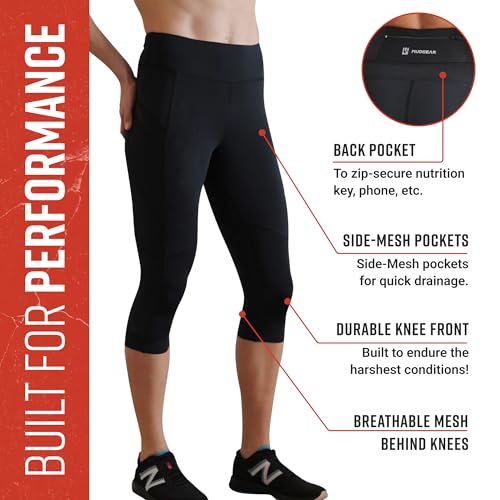 Women’s Flex-Fit High-Waisted Capri Compression Leggings, High-Performance 4-Way Stretch Yoga Pants with Non-Slip Waistband