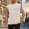 Mens Christian Sleeveless Shirts Faith Over Fear Graphic Tank Tops Gym Workout Acid Wash Tanks Cut Off Muscle Shirt
