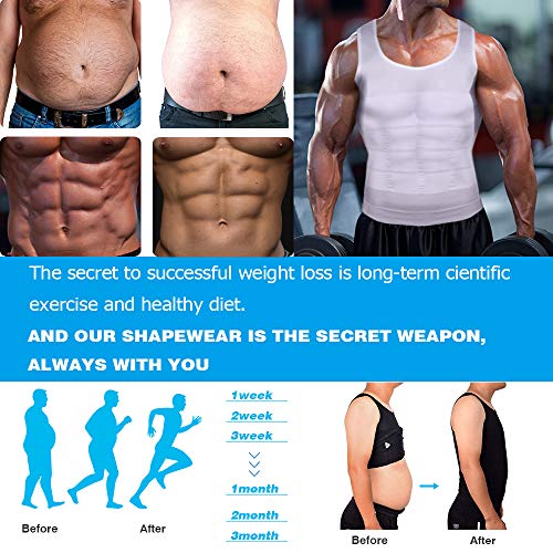 Mens Compression Tank Top Slimming Body Shaper Vest Shirts Abs Slim Gym