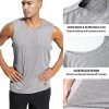 Men’s Sleeveless Tank Top Dry Fit Workout Muscle Tee Shirt for Running Athletic Gym Sports Training, Moisture Wicking