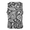 Black White Bandana Paisley Men's Muscle Shirts Sleeveless Tank Top Gym Workout Tee Bodybuilding