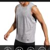 Men’s Sleeveless Tank Top Dry Fit Workout Muscle Tee Shirt for Running Athletic Gym Sports Training, Moisture Wicking