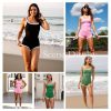 Two Piece Workout Sets for Women Summer Color Block Lounge Set Tank Top and High Waited Shorts Yoga Gym Outfits