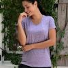 5 Pack Women’s Short Sleeve V-Neck Workout T-Shirts – Athletic Gym Fitness Pilates Plus Size Active Tees