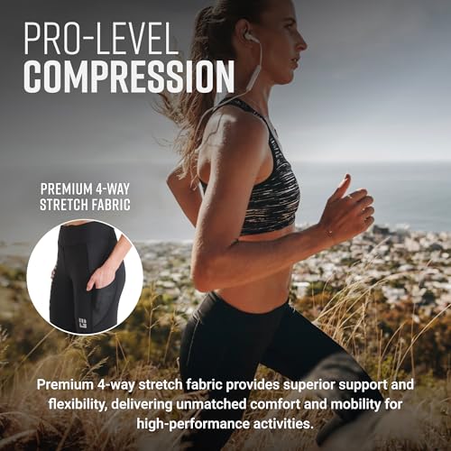 Women’s Flex-Fit High-Waisted Capri Compression Leggings, High-Performance 4-Way Stretch Yoga Pants with Non-Slip Waistband