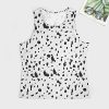Dalmatian Skin Men's Tank Tops Print Sleeveless Shirts Workout Gym Muscle T Shirts Tee Tops